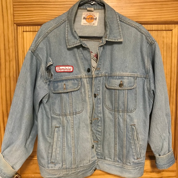hard rock cafe save the planet denim jacket